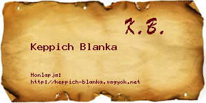 Keppich Blanka névjegykártya